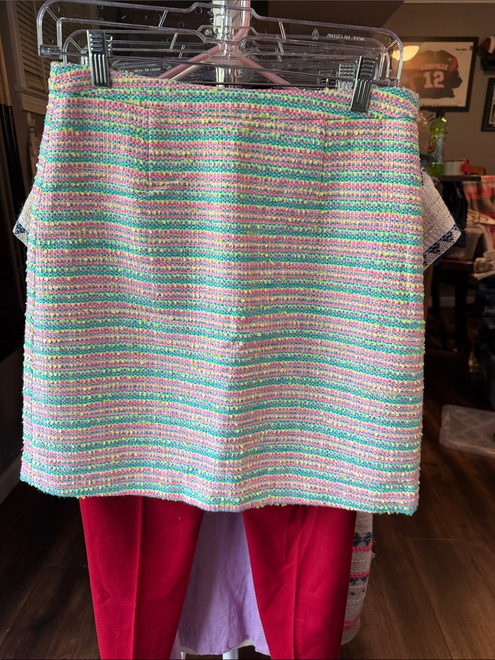 CeCe Mini Skirt with Pink, Aqua and Lime Tweed Trim